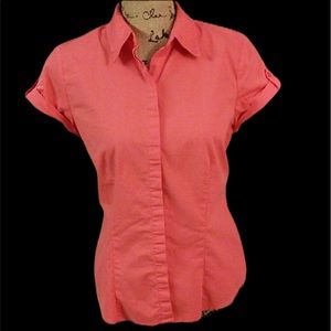 Liz Claiborne  Coral Stretch Short Sleeved Top M